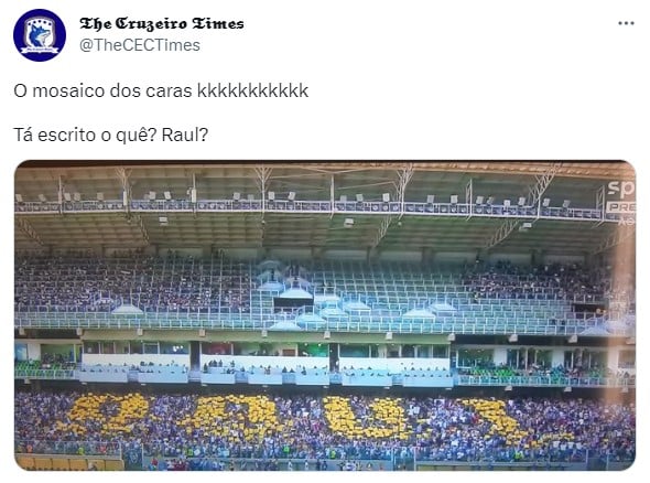 Mosaico da torcida do Atlético-MG antes do duelo contra o Athletic pelo Campeonato Mineiro virou zoeira para os rivais.