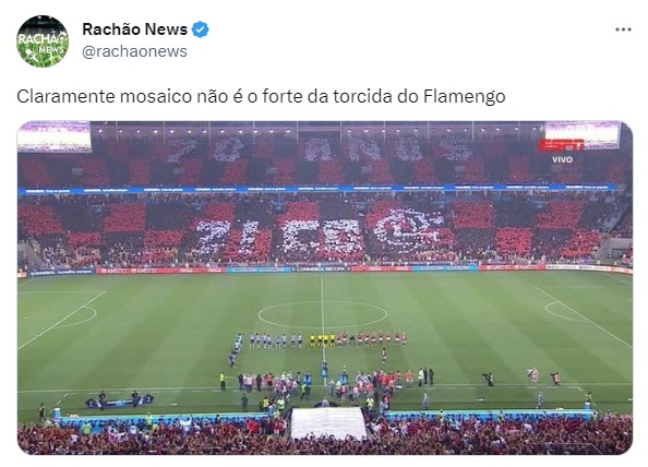 Mosaico em homenagem aos 70 anos do ídolo Zico acabou rendendo piadas com o Flamengo.