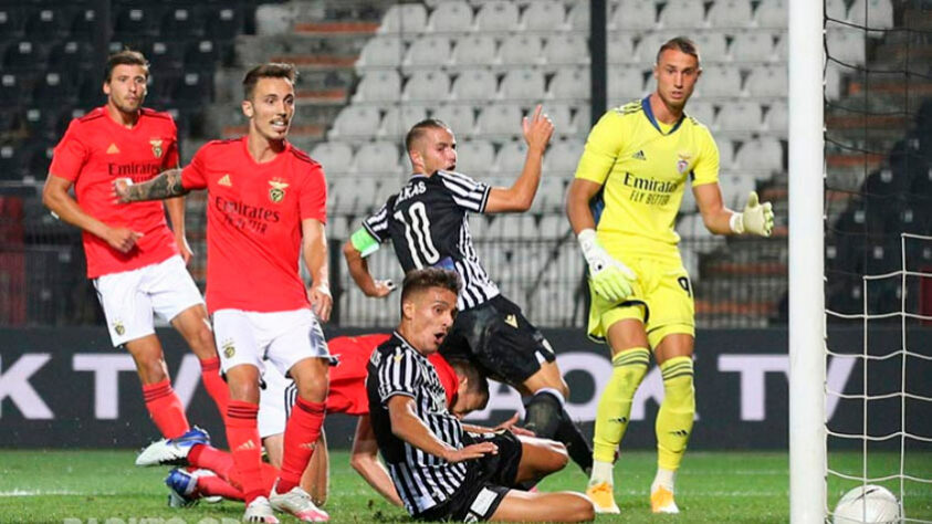 Jorge Jesus deixou o Flamengo para retornar ao Benfica, onde fez sua estreia na fase preliminar da Champions, em setembro de 2020, e acabou sendo eliminado pelo PAOK, da Grécia, com derrota por 2 a 1