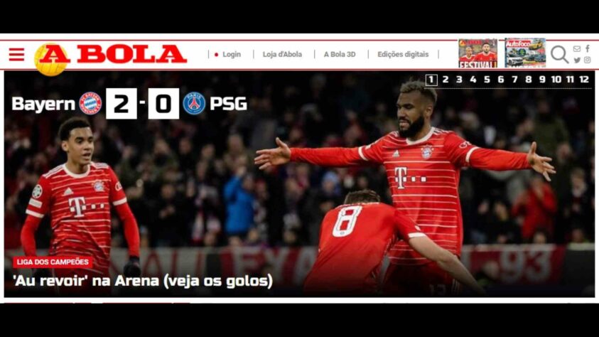 Em Portugal, 'A Bola' brincou com o uso da expressão francesa 'Au revoir', que significa 'adeus' em francês. 