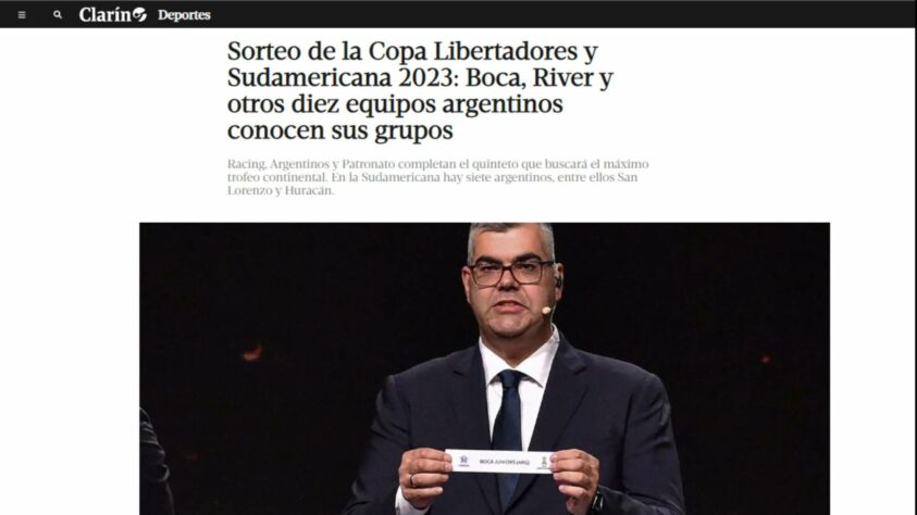 O 'Clarín' foi mais direto e evitou fazer avaliações sobre quais grupos seriam mais difíceis ou mais fáceis para os argentinos. 