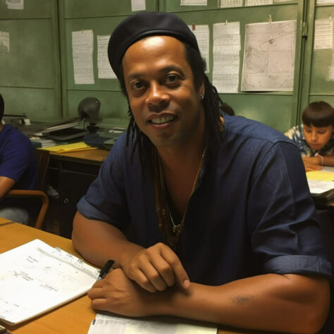 Artes criadas com inteligência artificial: Ronaldinho Gaúcho virou professor