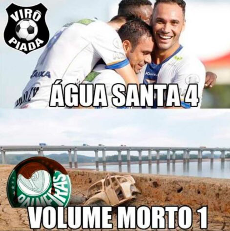 Em 2016, Palmeiras foi alvo de memes após sofrer goleada por 4 a 1 para o modesto Água Santa na fase de grupos do Paulistão.