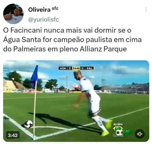 Uma nova vitória do Água Santa, desta vez em uma final de Paulistão, certamente teria consequências inesquecíveis para Felippe Facincani.