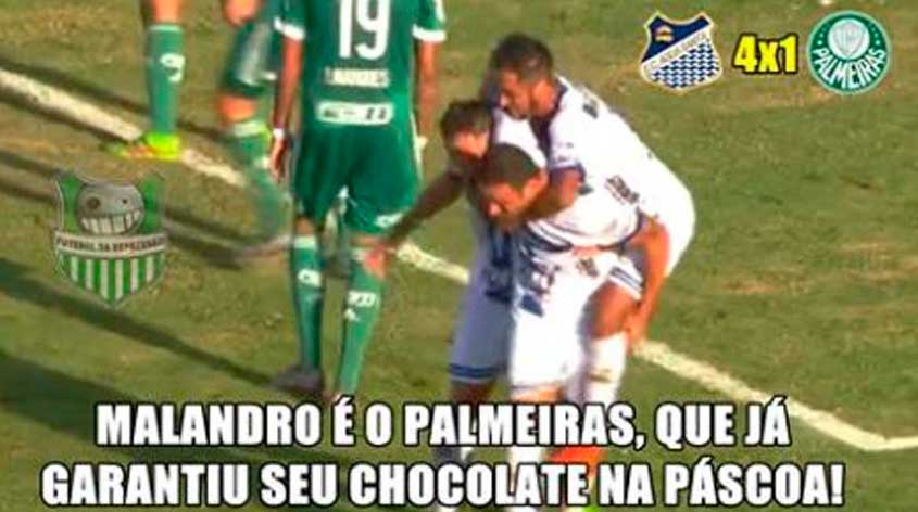 Em 2016, Palmeiras foi alvo de memes após sofrer goleada por 4 a 1 para o modesto Água Santa na fase de grupos do Paulistão.