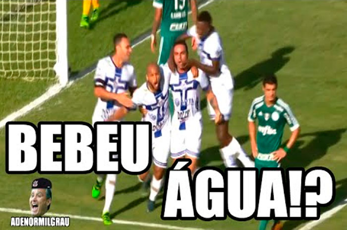 Em 2016, Palmeiras foi alvo de memes após sofrer goleada por 4 a 1 para o modesto Água Santa na fase de grupos do Paulistão.