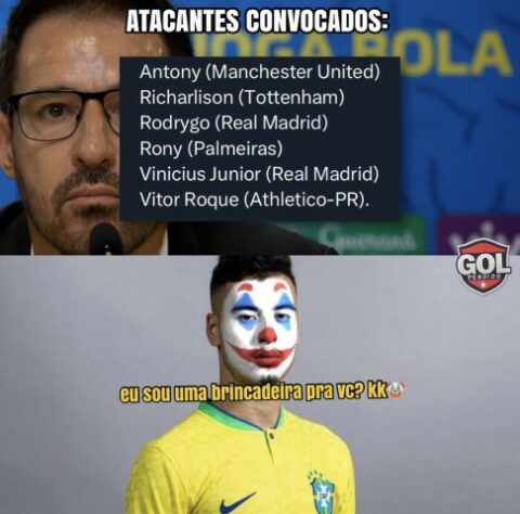 Torcedores fazem memes com lista divulgada por Ramon Menezes para o duelo entre Brasil e Marrocos