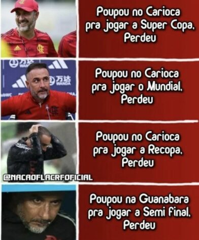 Que fase, Vítor Pereira! Rivais fazem memes após Flamengo perder título da Taça Guanabara para o Fluminense