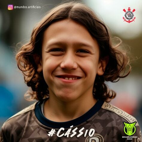 Corinthians: versão criança do goleiro Cássio, criada com auxílio da inteligência artificial.
