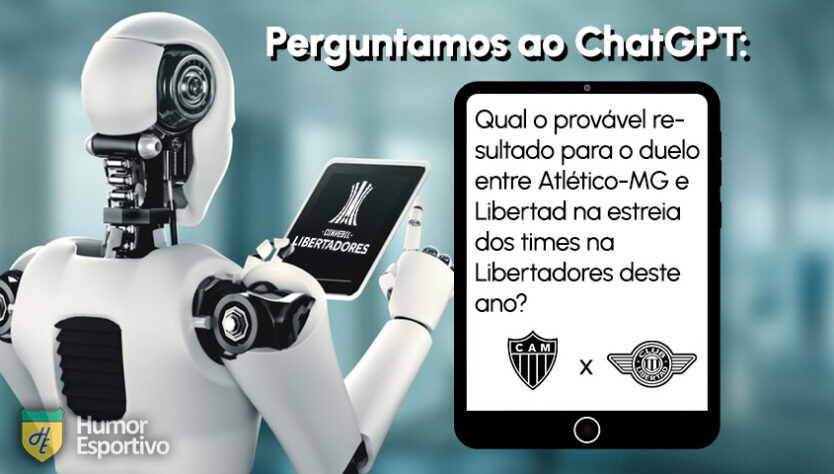 Perguntamos ao ChatGPT: qual o provável resultado para o duelo entre Atlético-MG e Libertad na estreia dos times na Libertadores? Veja a resposta a seguir!