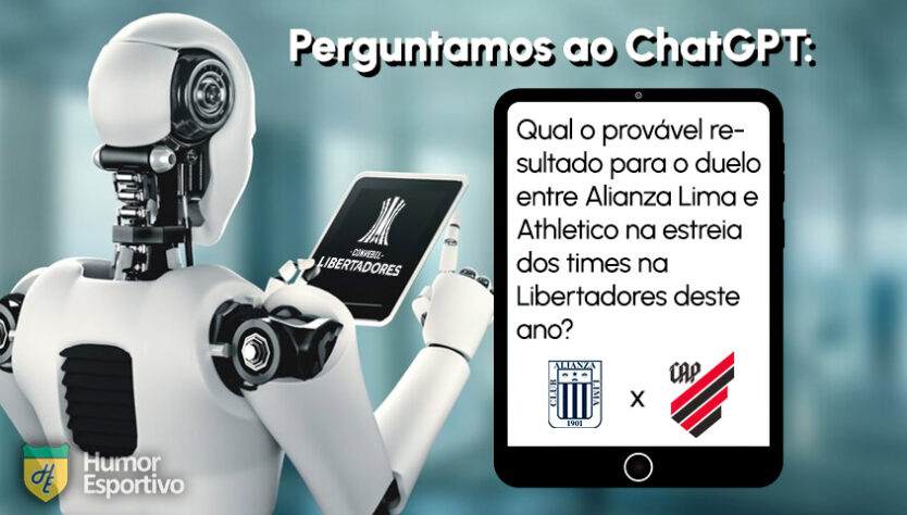 Perguntamos ao ChatGPT: qual o provável resultado para o duelo entre Alianza Lima e Athletico Paranaense na estreia dos times na Libertadores? Veja a resposta a seguir!