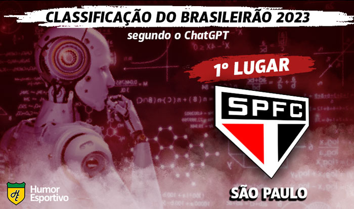 Talvez a Inteligência Artificial não esteja bem calibrada e ainda confunda Campeonato Brasileiro com Copa do Brasil. O São Paulo foi apontado como o campeão, mas terminou apenas na 11ª colocação.