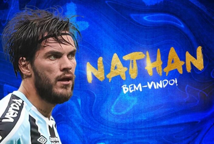 FECHADO - O Grêmio anunciou a chegada do meia Nathan, ex-Atlético Mineiro. Fora dos planos do Galo, o jogador foi vendido por valores não informados e assinou com o Imortal até 2025. Cada clube fica com 50% do atleta de 27 anos.