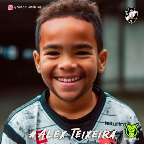 Vasco: versão criança do Alex Teixeira, criada com auxílio da inteligência artificial.