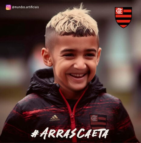 Flamengo: versão criança do Arrascaeta, criada com auxílio da inteligência artificial.