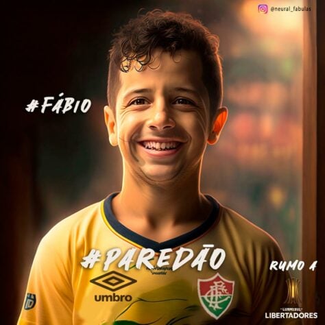 Fluminense: versão criança do goleiro Fábio, criada com auxílio da inteligência artificial.