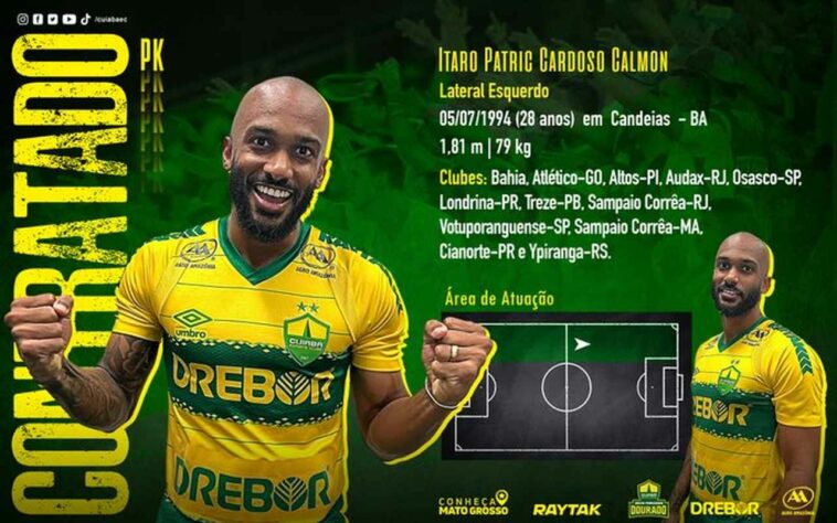 FECHADO - O Cuiabá anunciou o lateral-esquerdo PK, que estava no Ypiranga-RS. O atleta de 28 anos, eleito o melhor da posição no Campeonato Gaúcho, assinou até dezembro de 2023.