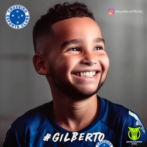 Cruzeiro: versão criança do Gilberto, criada com auxílio da inteligência artificial.