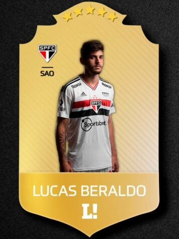 Lucas Beraldo - Nota: 7,0 / Se impôs mais uma vez dentro da área defensiva. No ataque, seus domínios em progressão aceleram bem os ataques, articula bem as jogadas. Fez o gol que recolocou o Tricolor à frente no placar. 