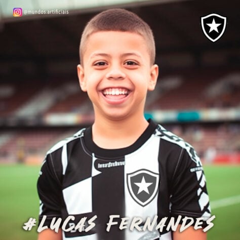 Botafogo: versão criança do Lucas Fernandes, criada com auxílio da inteligência artificial.