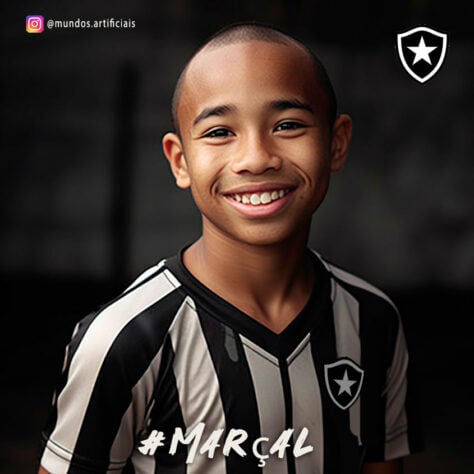 Botafogo: versão criança do Marçal, criada com auxílio da inteligência artificial.