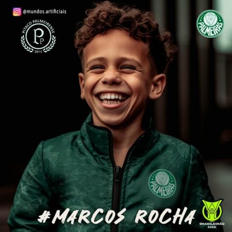 Palmeiras: versão criança do Marcos Rocha, criada com auxílio da inteligência artificial.