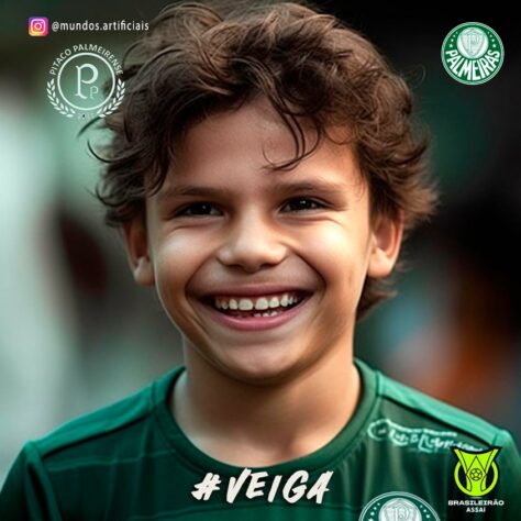Palmeiras: versão criança do Raphael Veiga, criada com auxílio da inteligência artificial.