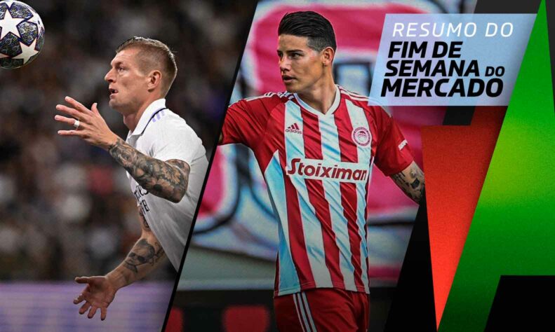 James Rodríguez no radar de gigante carioca, Toni Kroos define seu futuro... tudo isso e muito mais a seguir no resumo do Fim de Semana do Mercado!