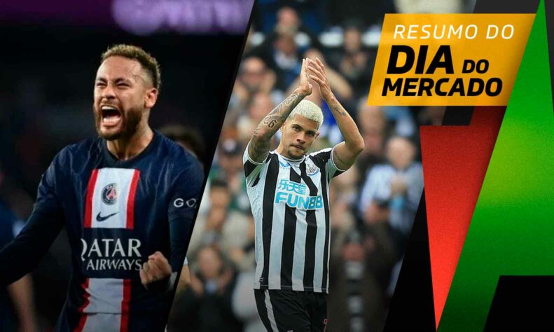 Neymar na mira de clube da Premier League, Bruno Guimarães interessa a gigante europeu... tudo isso e muito mais a seguir no resumo do Dia do Mercado desta segunda-feira (24):