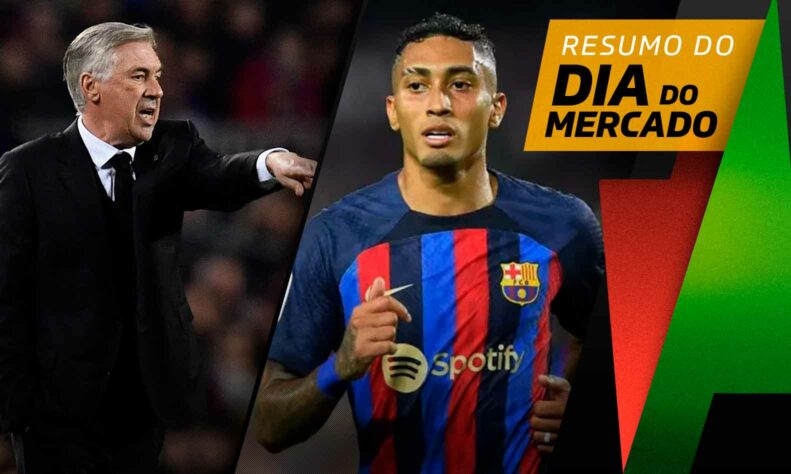 Barcelona pode vender brasileiro, Ancelotti na mira de gigante europeu... tudo isso e muito mais a seguir no resumo do Dia do Mercado deste sábado (08):