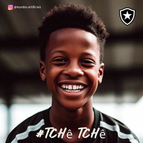 Botafogo: versão criança do Tchê Tchê, criada com auxílio da inteligência artificial.
