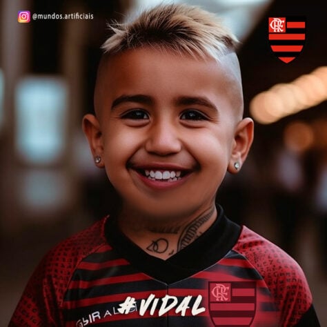 Flamengo: versão criança do Vidal, criada com auxílio da inteligência artificial.