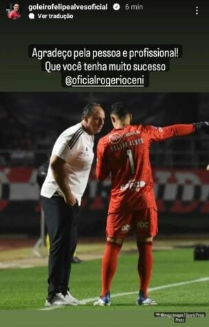 Felipe Alves publicou: "Agradeço pela pessoa e profissional [que você é]! Que tenha muito sucesso."