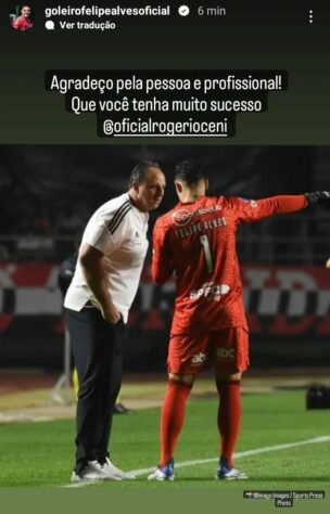 Felipe Alves publicou: "Agradeço pela pessoa e profissional [que você é]! Que tenha muito sucesso."