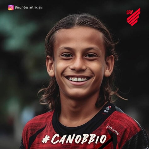 Athletico Paranaense: versão criança do Agustín Canobbio, criada com auxílio da inteligência artificial.