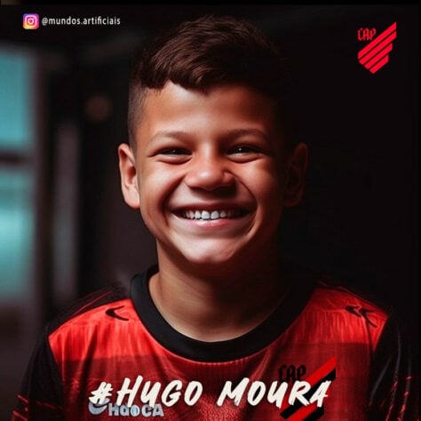 Athletico Paranaense: versão criança do Hugo Moura, criada com auxílio da inteligência artificial.