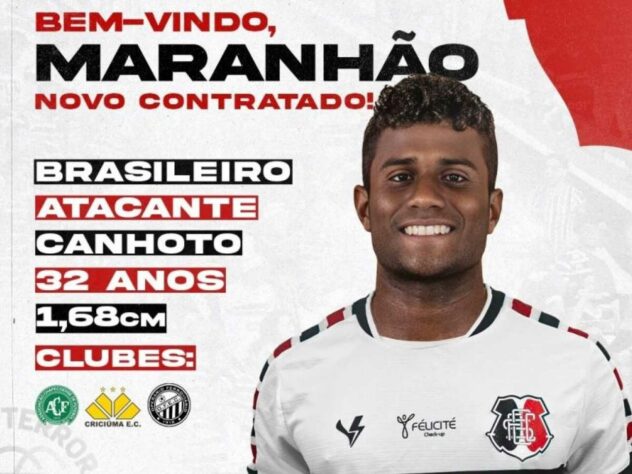 Maranhão (Francinilson Meireles) - (32 anos) – atacante / Time: Santa Cruz-PB – Já defendeu o Athletico-PR e o Fluminense. Foi contratado pelo Santa Cruz-PB após deixar a Chapecoense em 3 de fevereiro.