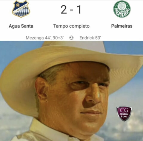 Palmeiras vira alvo de memes após derrota para o Água Santa na final do Paulistão