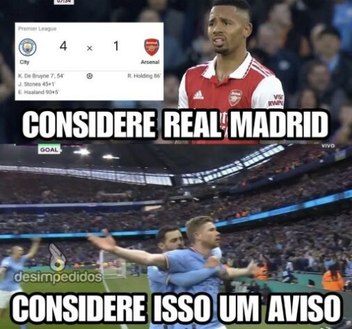 Premier League: os melhores memes de Manchester City 4 x 1 Arsenal