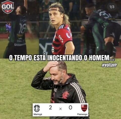 Volta, Vítor Pereira? Flamengo é derrotado pelo Maringá e sofre com os memes nas redes sociais.
