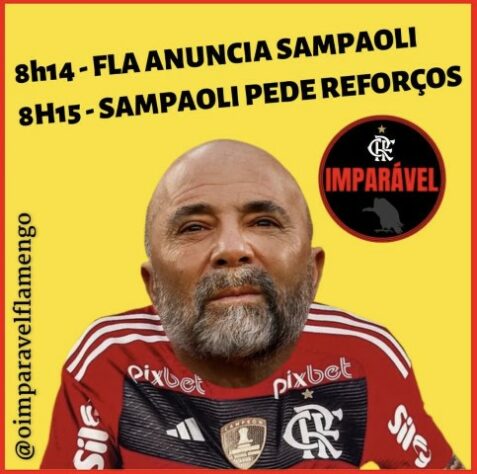 Acerto de Jorge Sampaoli com o Flamengo rendeu brincadeiras e montagens nas redes sociais.