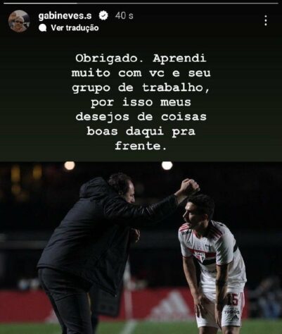 Gabriel Neves publicou: "Obrigado. Aprendi muito com você e seu grupo de trabalho. Por isso, meus desejos de coisas boas daqui para frente."