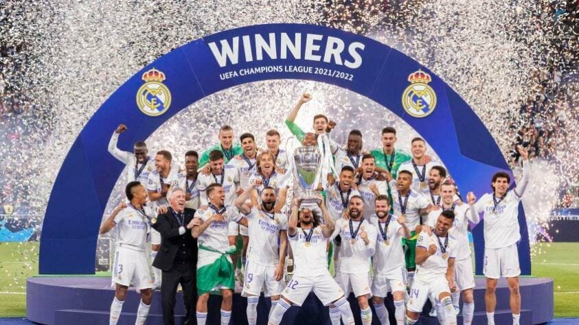 1º lugar - Real Madrid (ESP): 28 títulos - 7 Mundiais de Clubes, 14 Liga dos Campeões, 2 Ligas Europa, 5 Supercopas Europeias