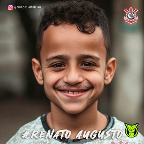 Corinthians: versão criança do Renato Augusto, criada com auxílio da inteligência artificial.