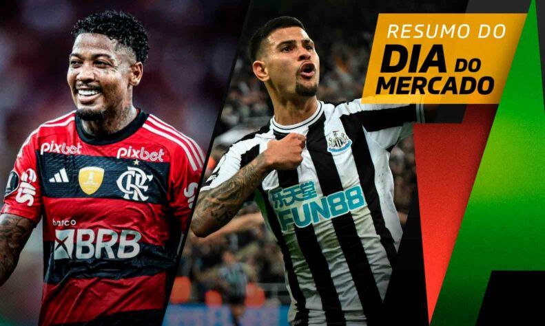 Marinho negocia com gigante paulista, Bruno Guimarães na mira do Barcelona... tudo isso e muito mais a seguir no resumo do Dia do Mercado desta segunda-feira (29):