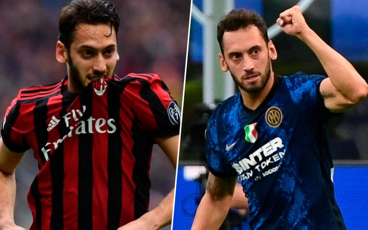 Hakan Çalhanoglu (meio-campista / turco / 29 anos): Milan – 2017 a 2021 / Inter de Milão 2021 até o momento.