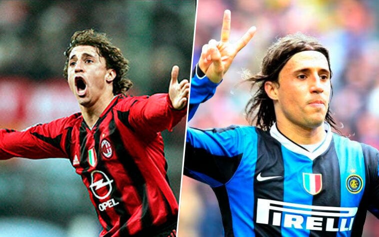 Hérnan Crespo (atacante / argentino / 47 anos): Inter de Milão – 2002 a 2003 e 2006 a 2009 / Milan – 2004 a 2005.