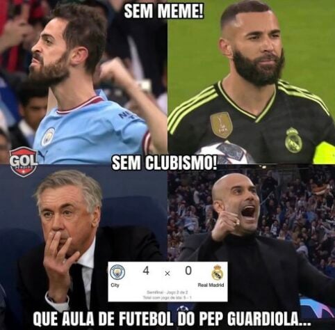 Torcedores fazem memes com goleada do Manchester City sobre o Real Madrid pela Champions League