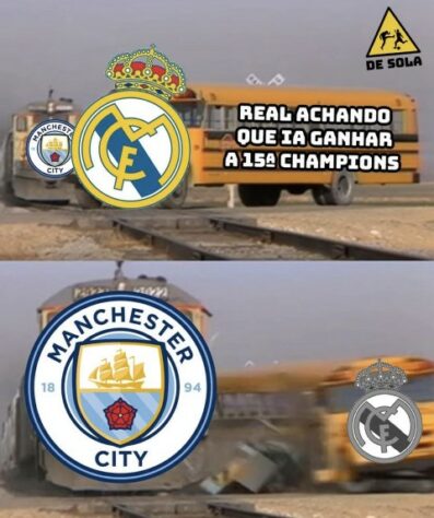 Torcedores fazem memes com goleada do Manchester City sobre o Real Madrid pela Champions League