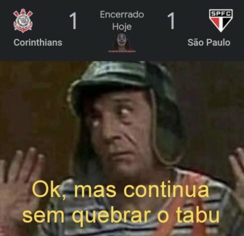 Tabu mantido e arbitragem polêmica: os memes do empate entre Corinthians e São Paulo na Neo Química Arena.